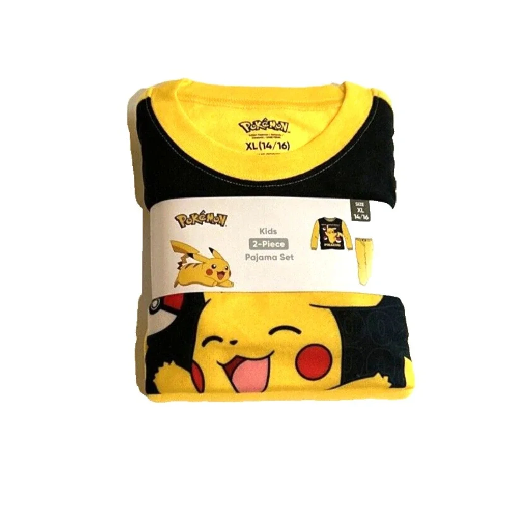 Pokemon Pikachu Pajama Set Kids‎ Loungewear PJ Size Large (10/12) NEW
